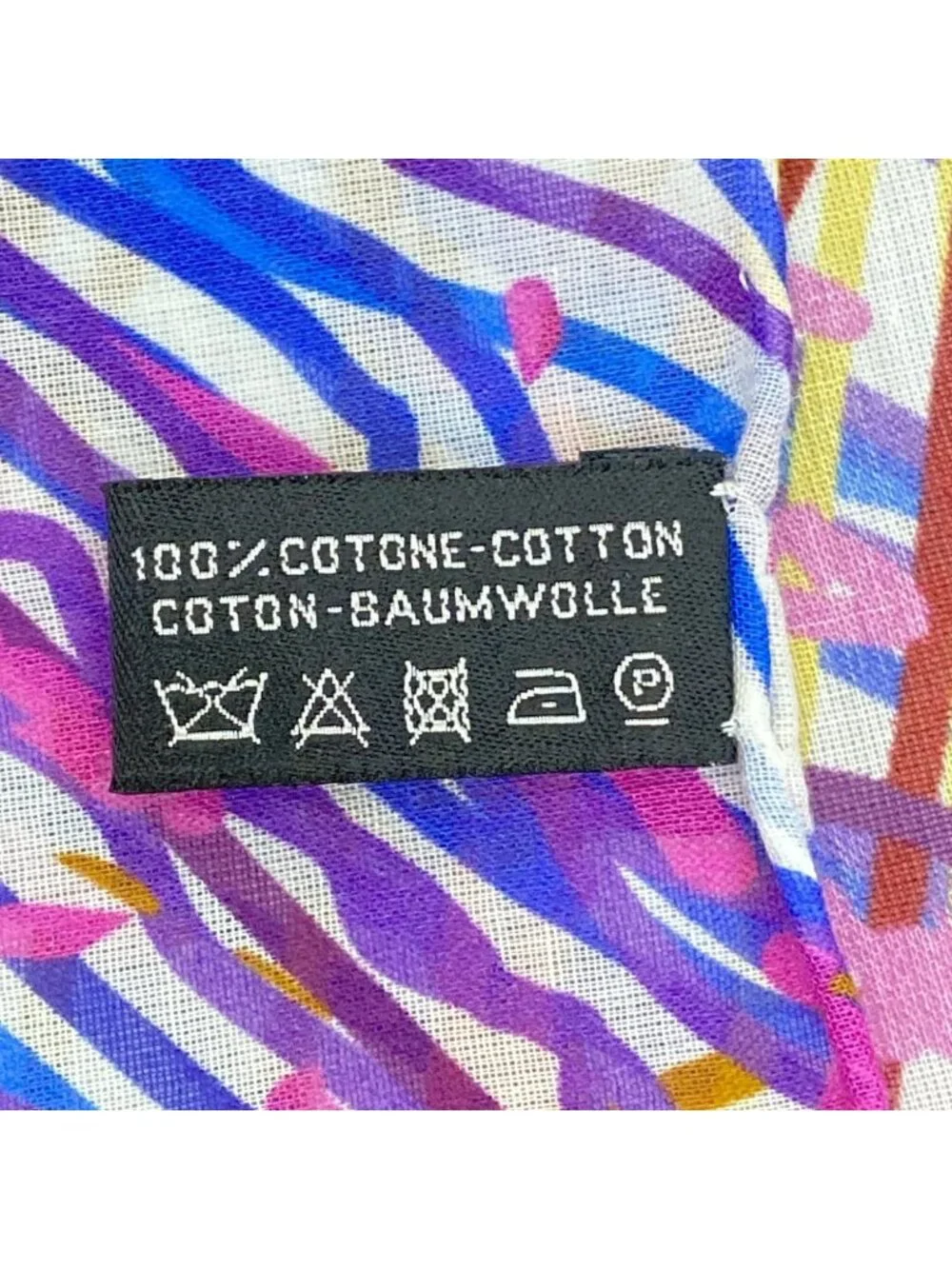 Chanel Shawl White CC Logo Cotton Scarf